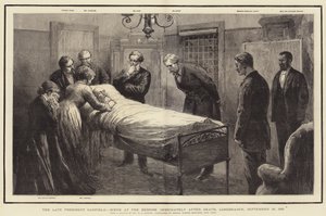 已故的加菲尔德总统，在死后立即在旁边的场景，1851年9月19日的Longbranch